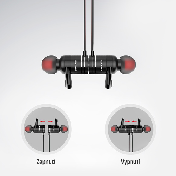 Magneticky spínaná bezdrôtové slúchadlá do uší Awei AK7