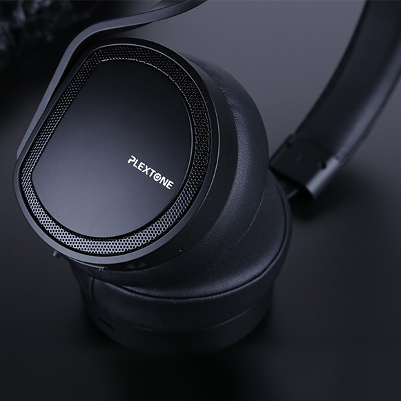 Bluetooth 4.1 slúchadlá cez uši Plextone BT270 kompatibilný s iPhone a mobily.