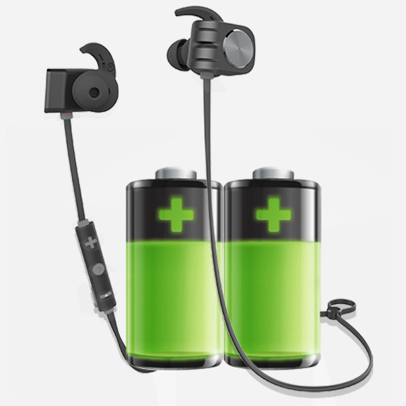 Bezdrôtová Bluetooth slúchadlá s dlhou výdržou vďaka veľkej batérii Plextone BX338.