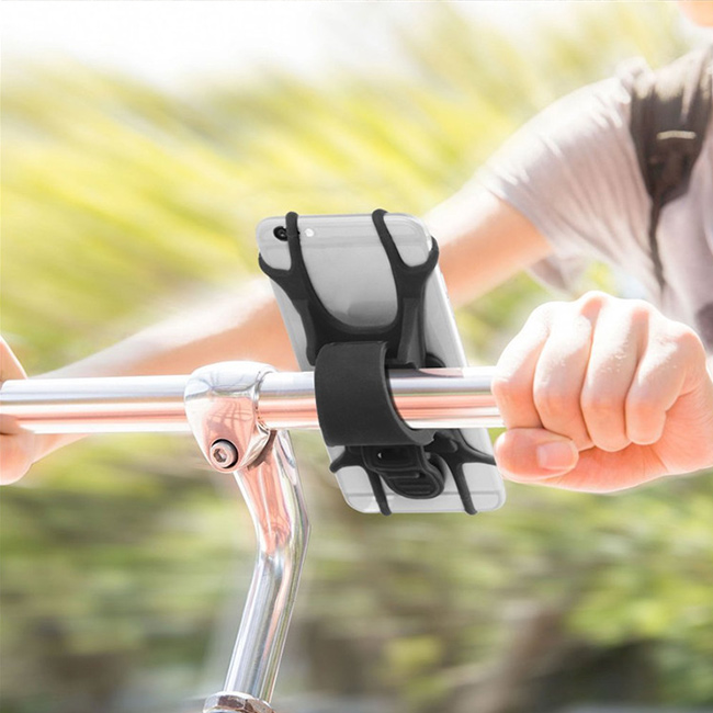 Univerzálny slilikonový držiak na mobil na bicykel, motorku, auto ...